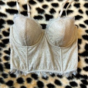 Gold Shimmering Lace Corset Victoria’s Secret